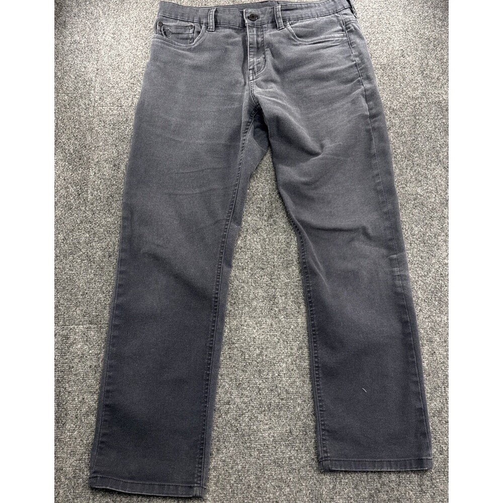 English Laundry Mens Jeans 34x30 Charcoal Gray Stretch Straight Leg 5 Pocket